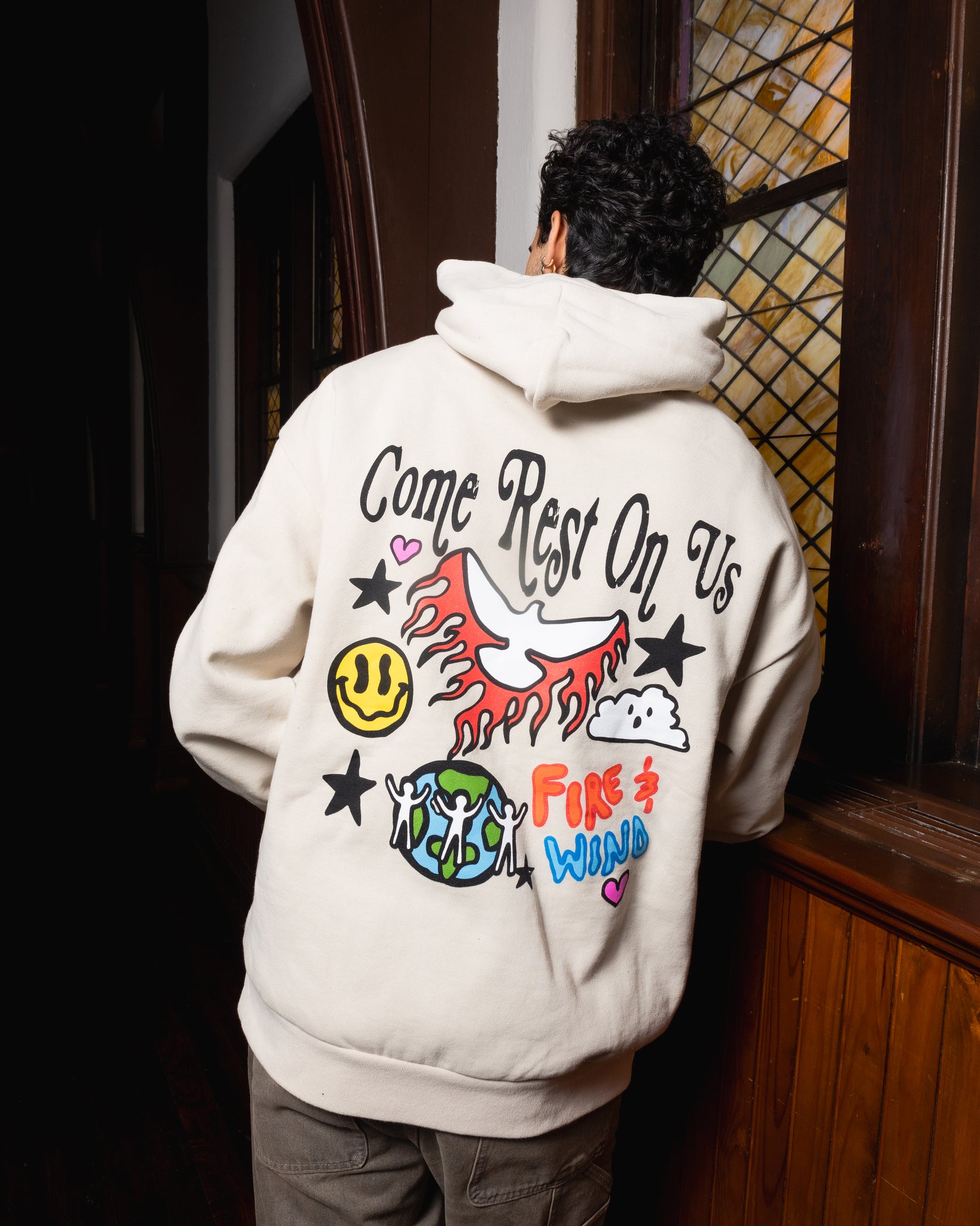 LMTD || "Come Rest On Us" Heavyweight Ivory Hoodie
