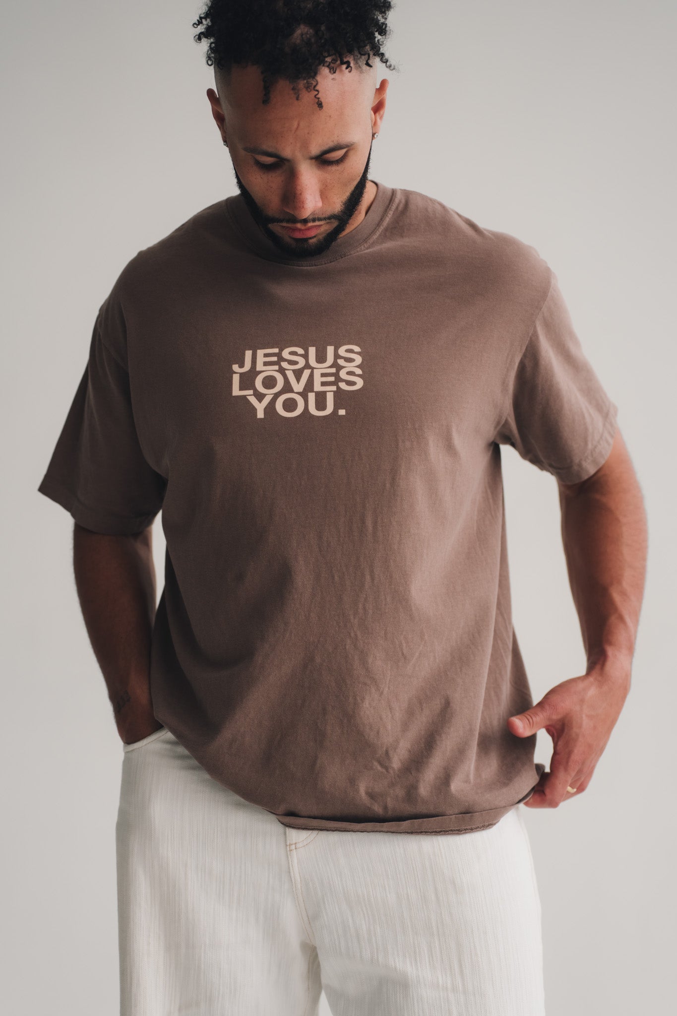 Comfort Colors Logo Tee || Espresso – Jesus Loves You