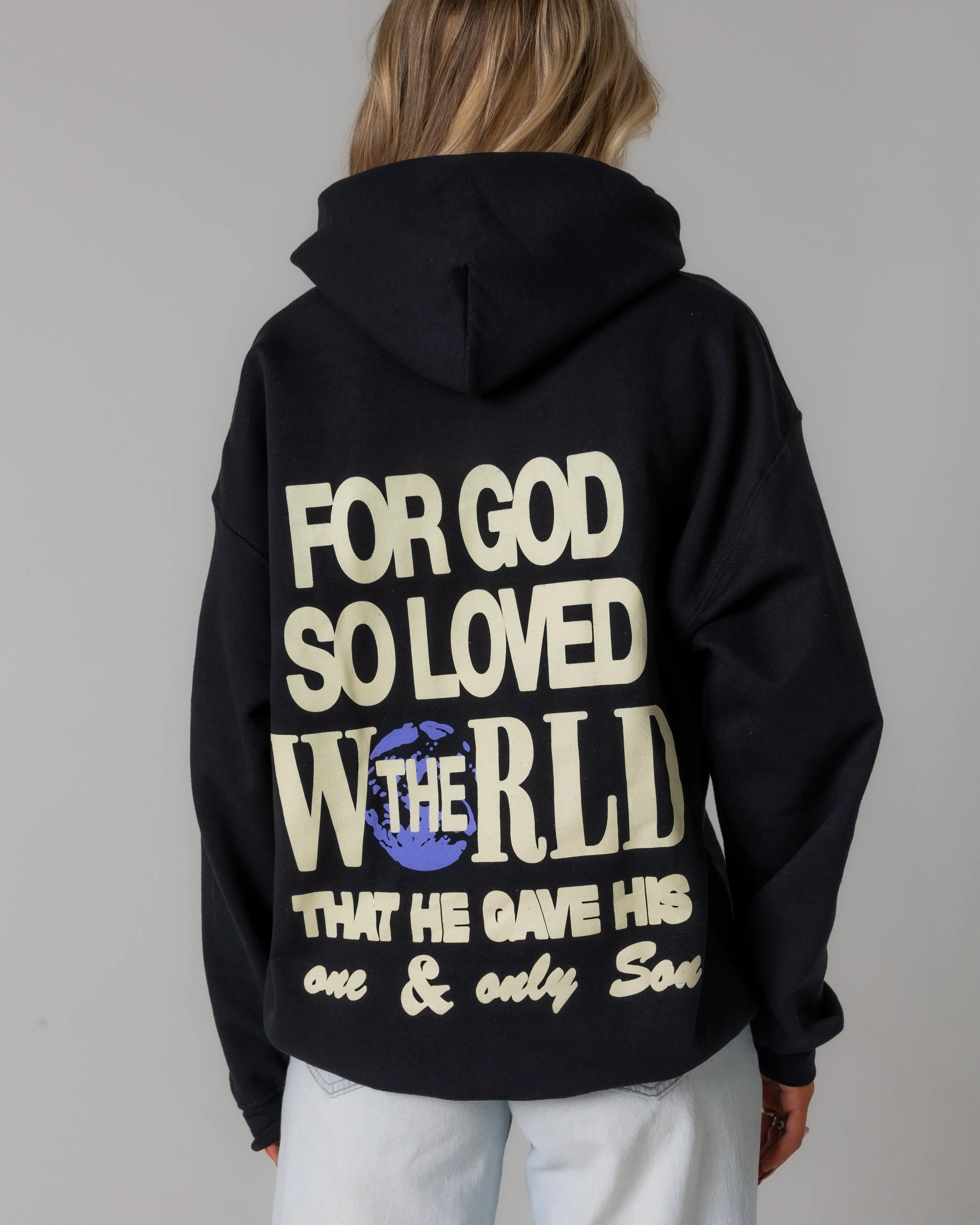 "For God So Loved The World" Hoodie Jesus Loves You