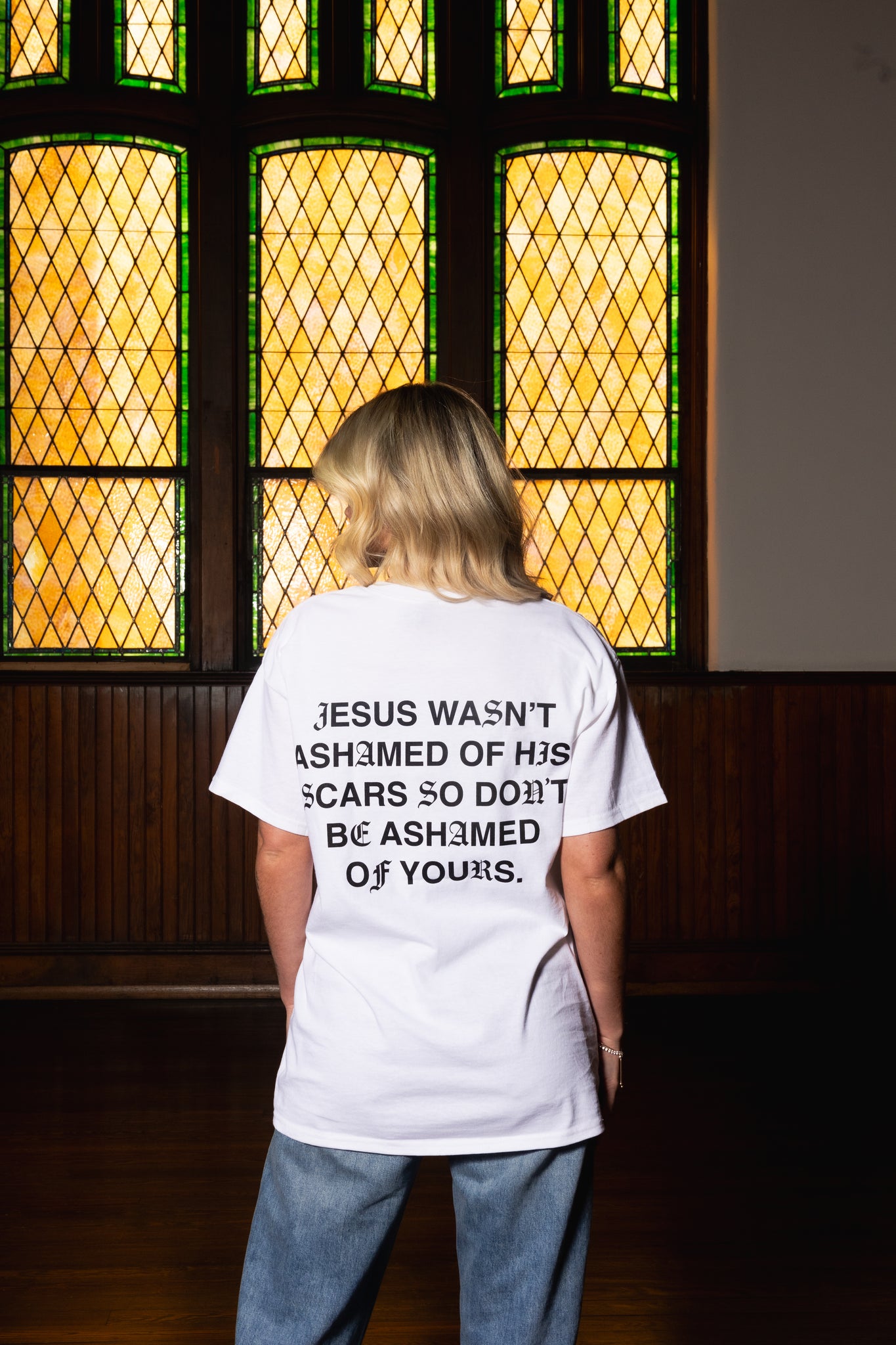 "Jesus Wasn't Ashamed" Tee || White/Black