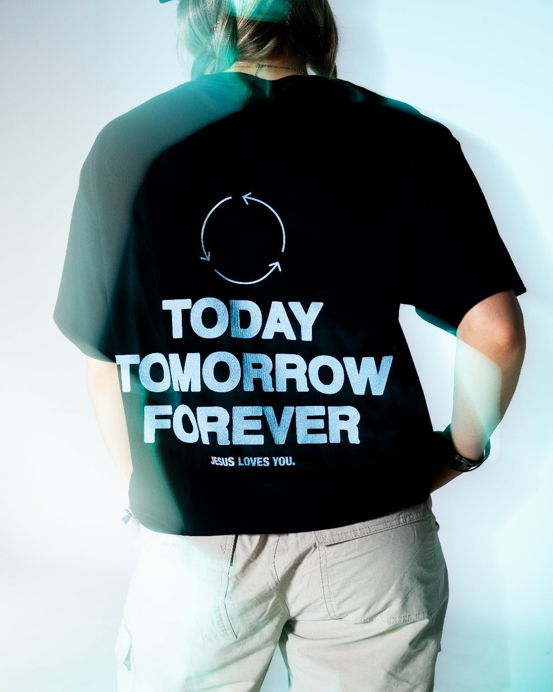 "Forever" Tee || Black/Turquoise Blue || NEW