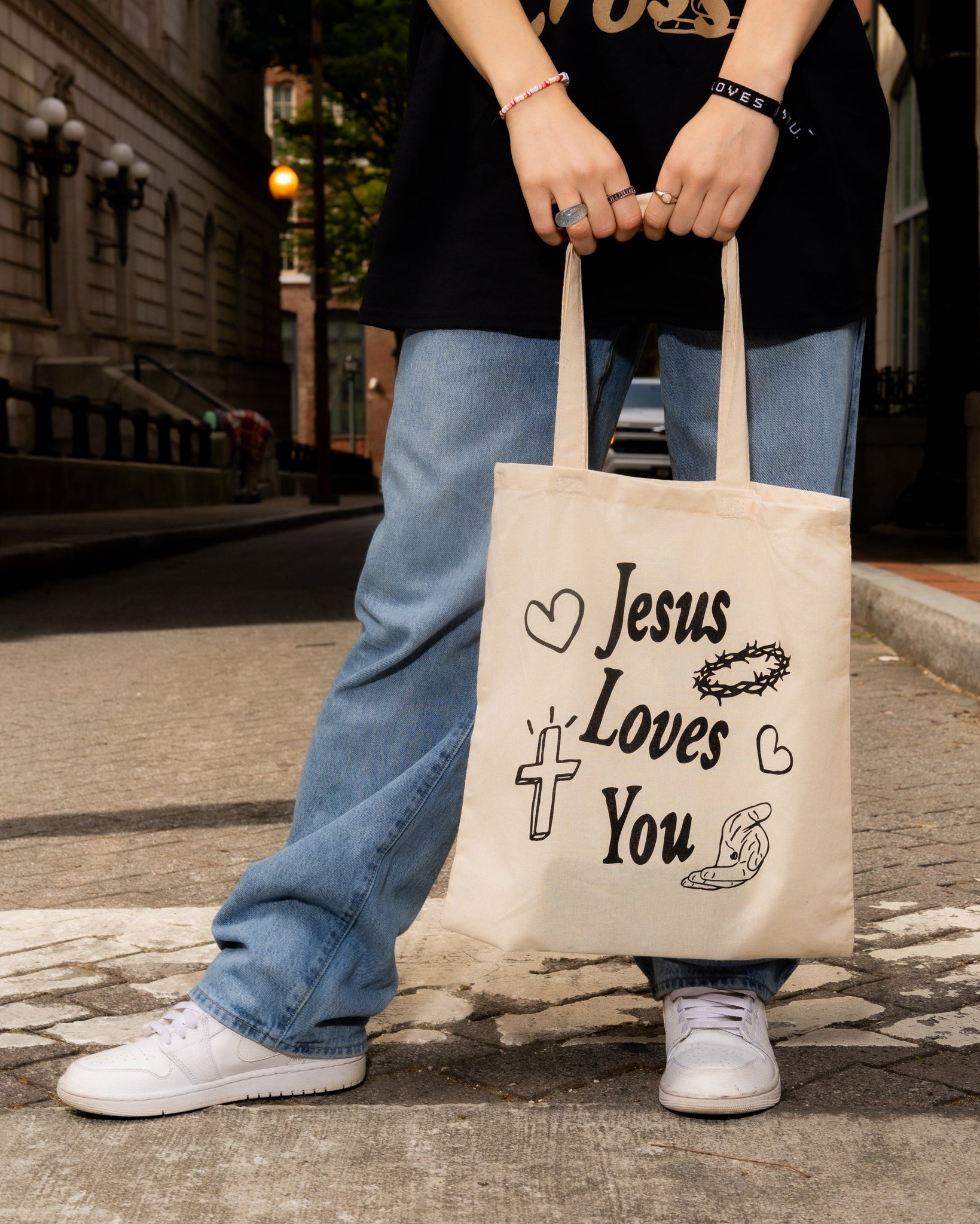 "Old Rugged Cross" Large Tote