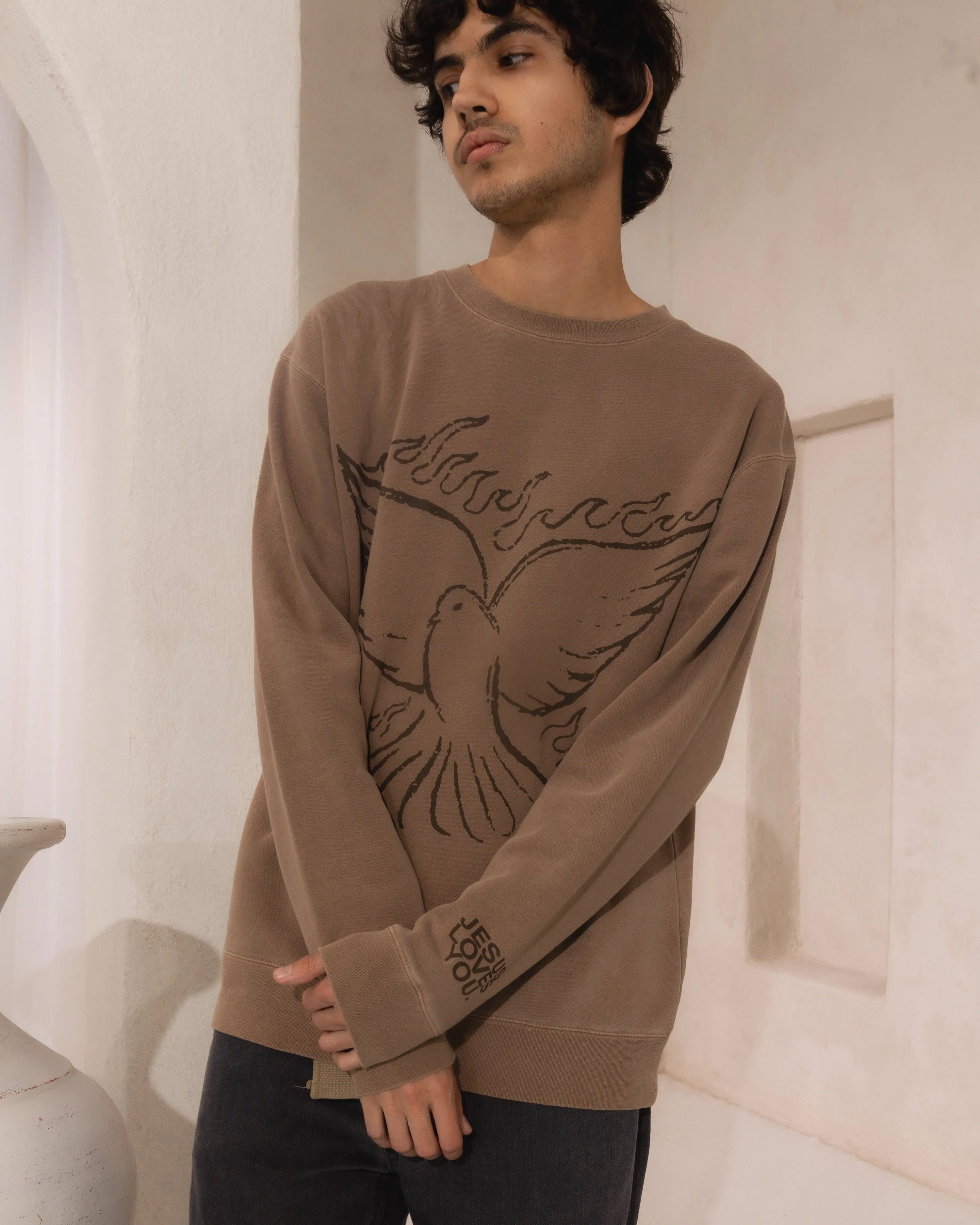 LMTD || "Shameless" Crewneck || Pigment Dyed Clay