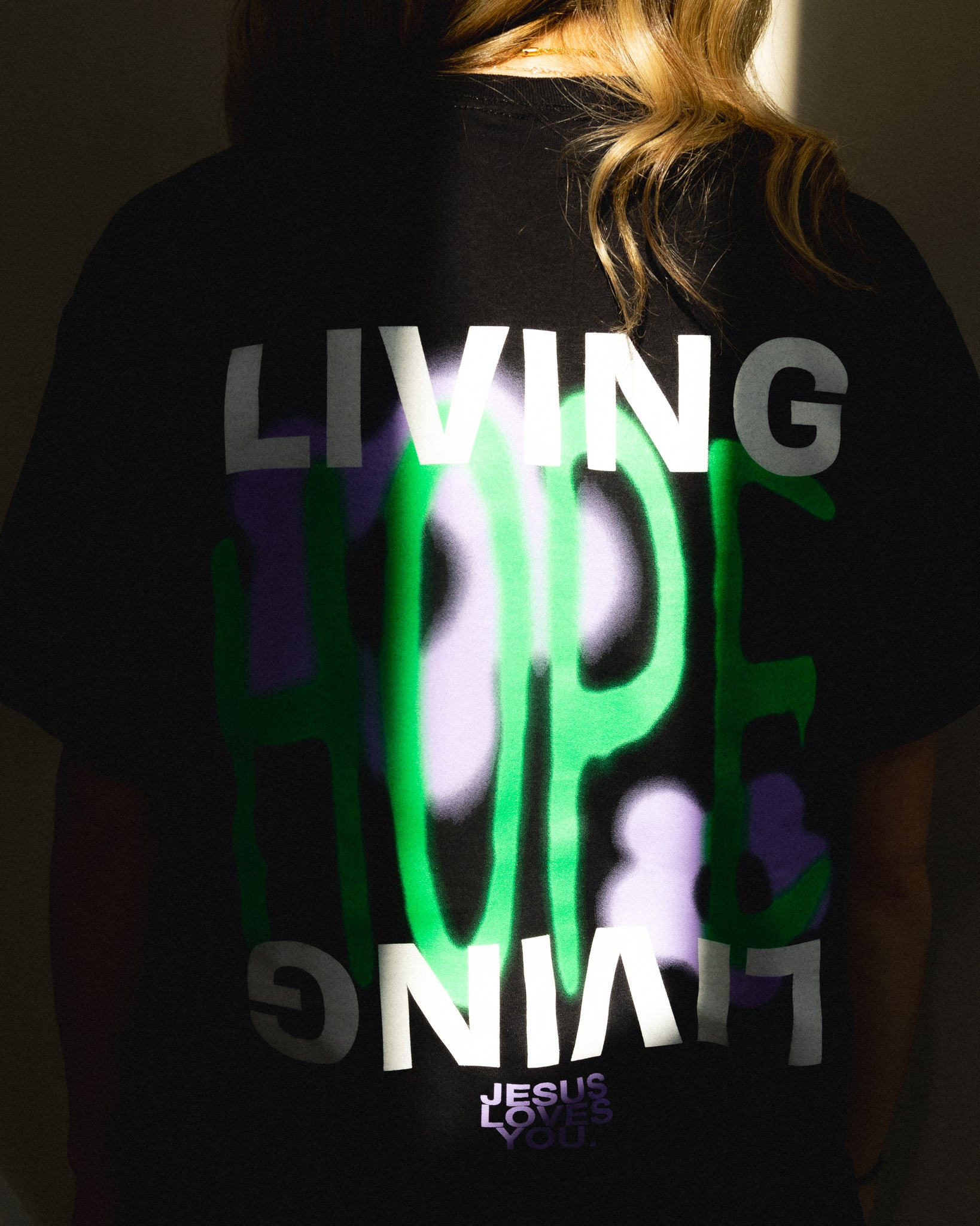 "Living Hope" Tee || Black/Green/Purple