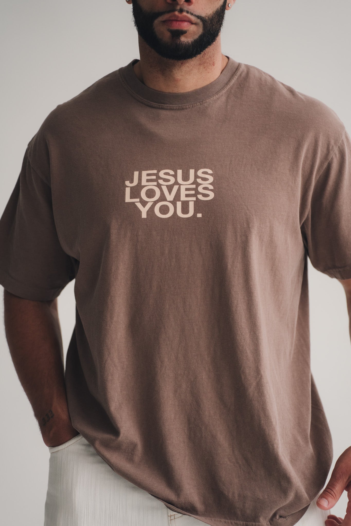 Comfort Colors Logo Tee || Espresso Jesus Loves You