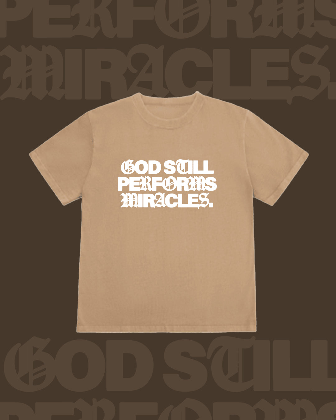 LMTD || "Miracles" 9 Oz. Max Heavyweight Oversized Tee || Driftwood - | Jesus Loves You