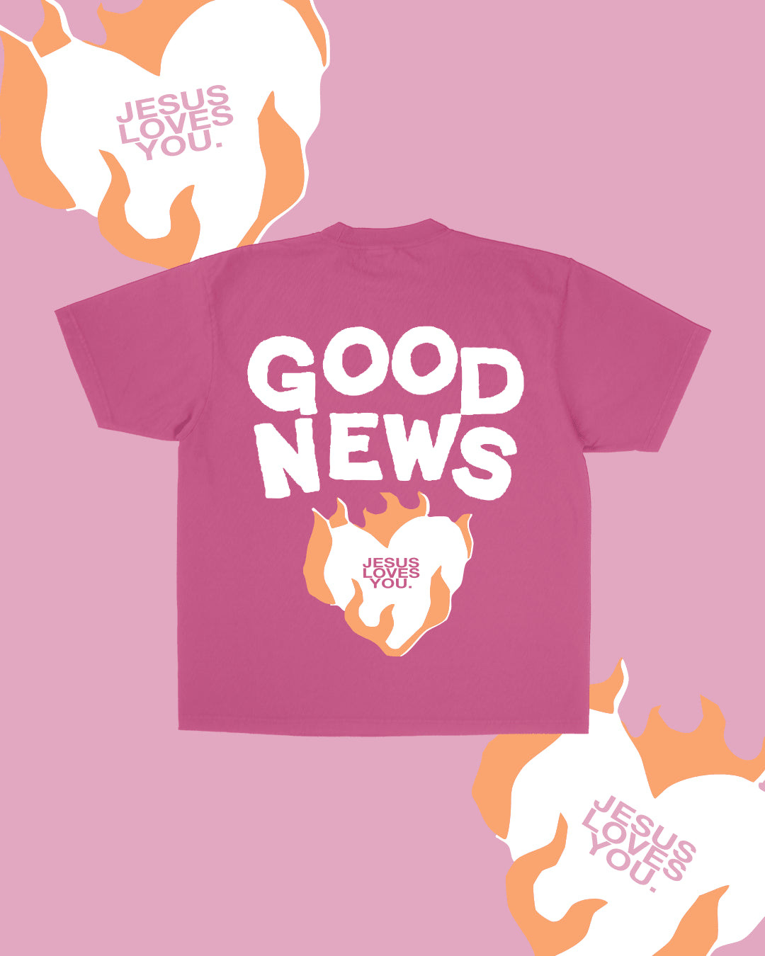 NEW || "Good News" Tee || Berry - SS T-Shirt | Jesus Loves You