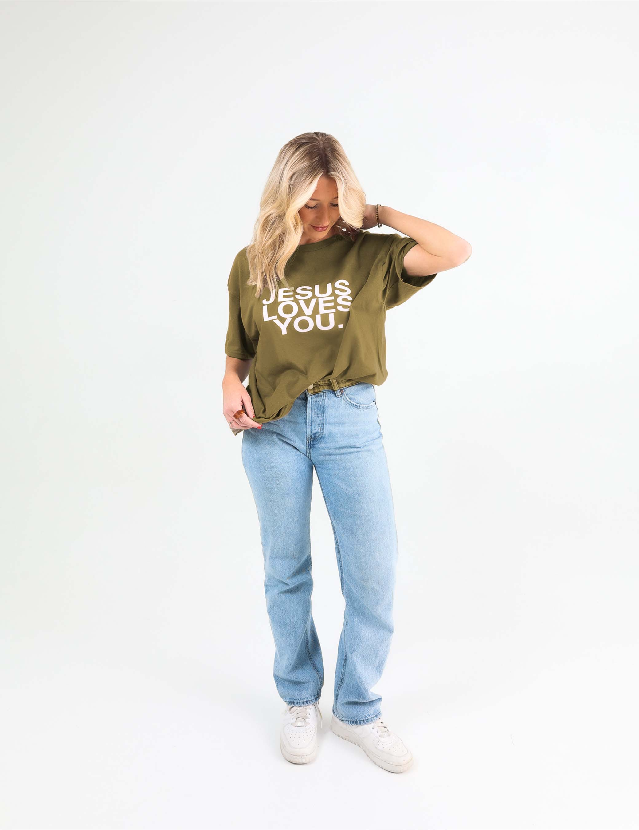 "The Earthtone Tees" - Mocha/Blush Jesus Loves You