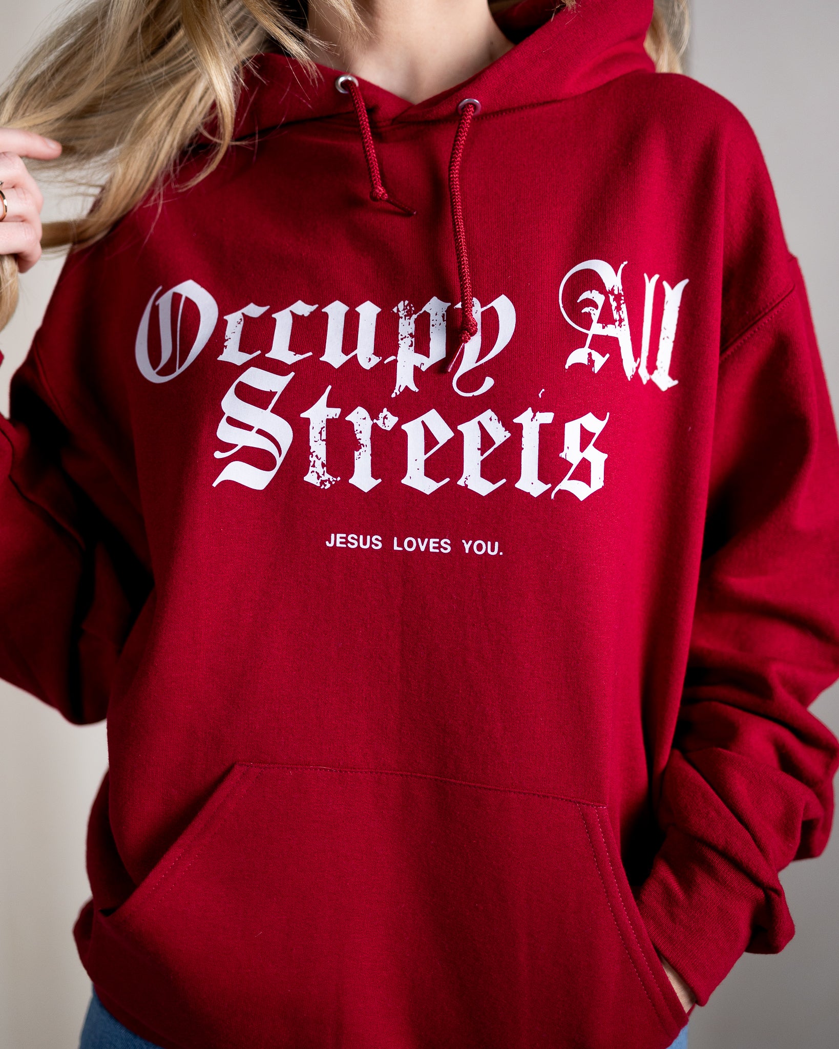 "Occupy All Streets" Hoodie || Cardinal