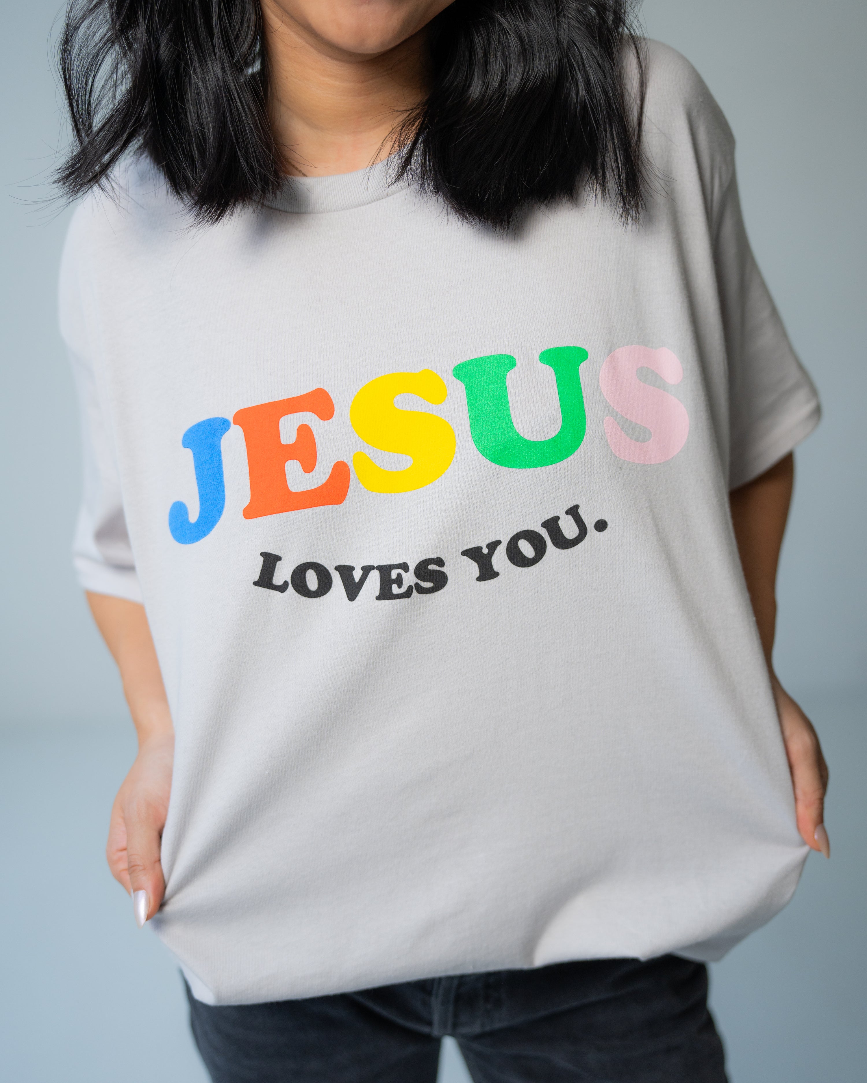 NEW || Jesus Loves You Colorful Tee