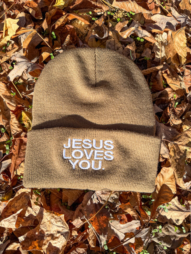 Premium Embroidered Beanies Jesus Loves You