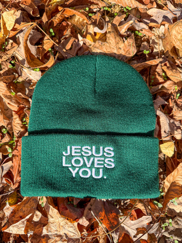 Premium Embroidered Beanies Jesus Loves You