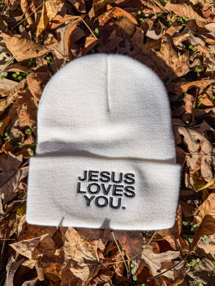 Premium Embroidered Beanies Jesus Loves You