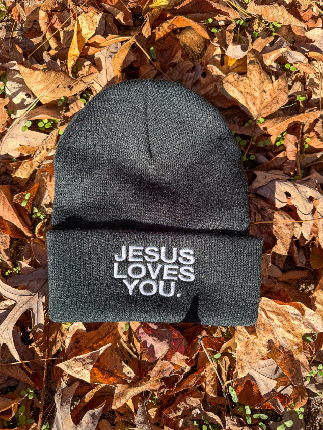 Premium Embroidered Beanies Jesus Loves You