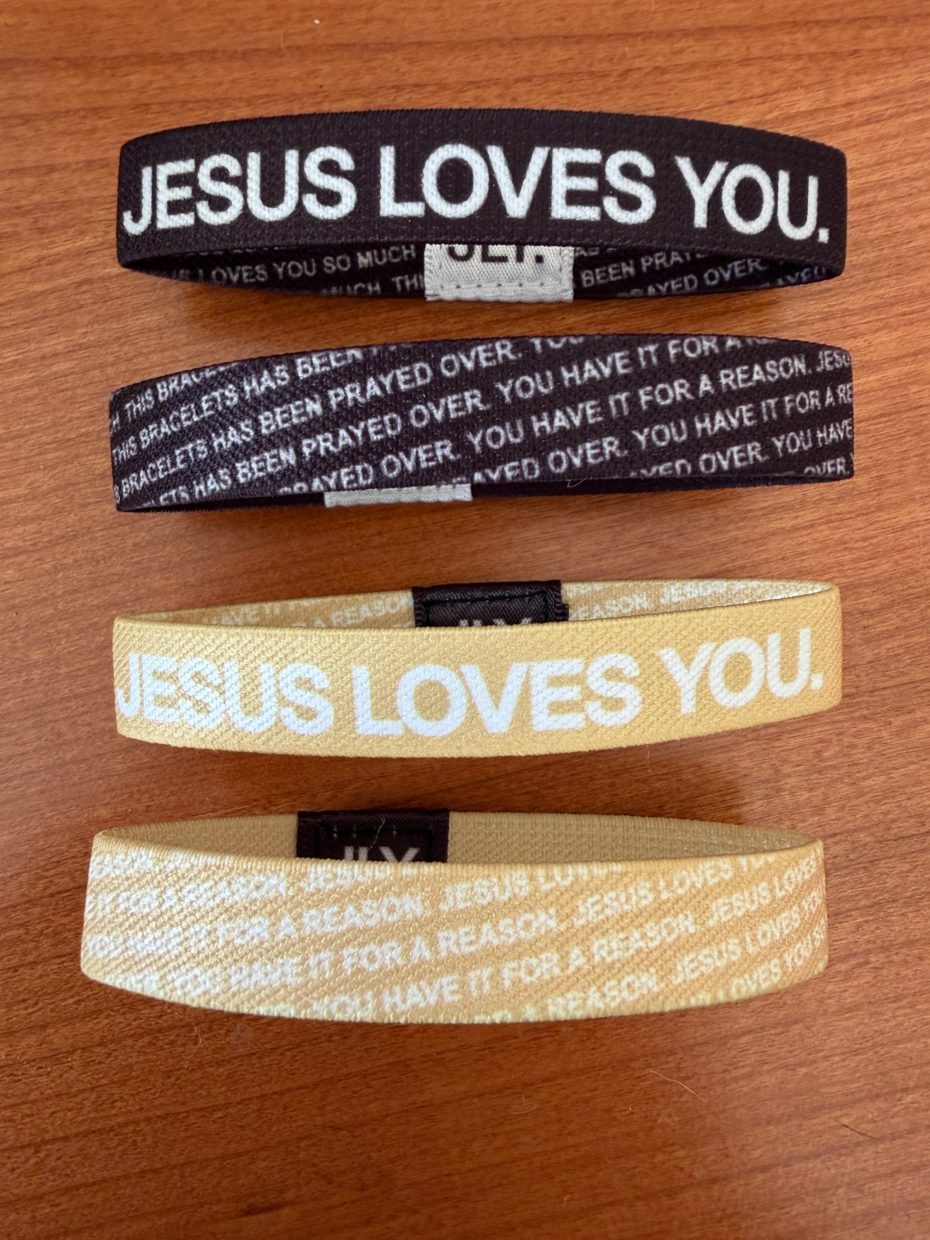 NEW || Elastic Bracelet Pack (2) Jesus Loves You