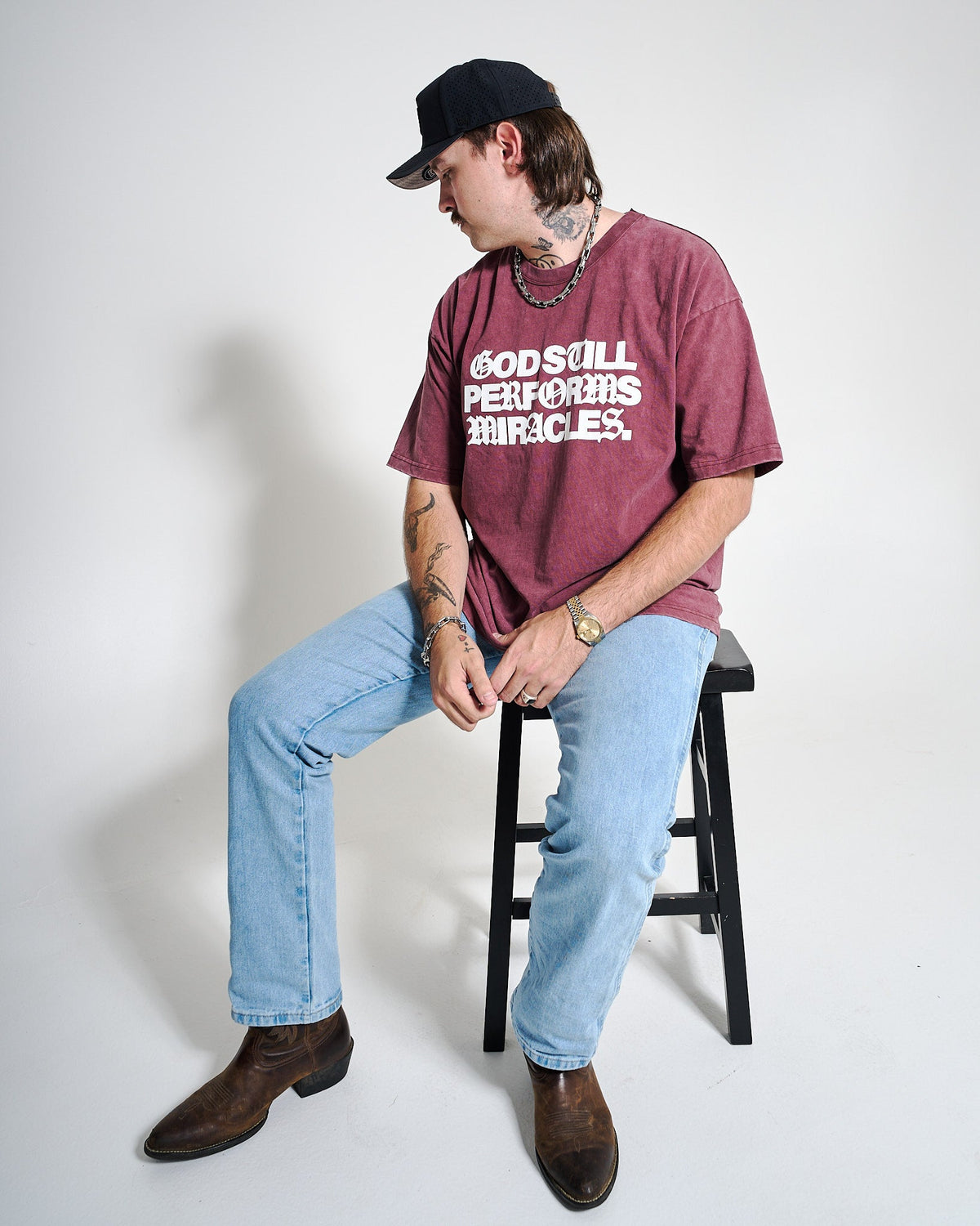 LMTD || "Miracles" 9 Oz. Max Heavyweight Tee || Mahogany JLY Limited