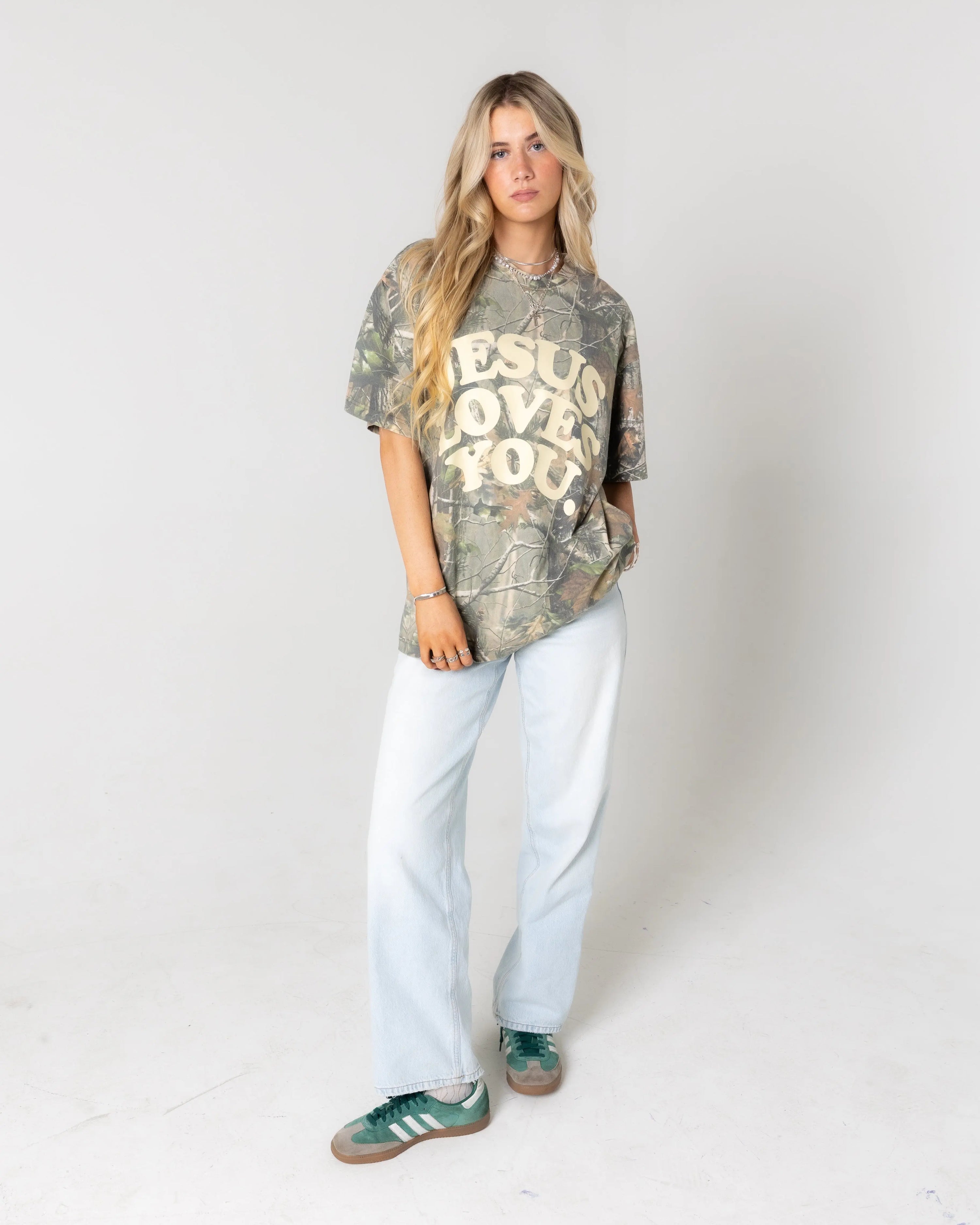 LMTD || Heavyweight Camo Tee || Oversized {Ready To Ship} - SS T-Shirt | Jesus Loves You