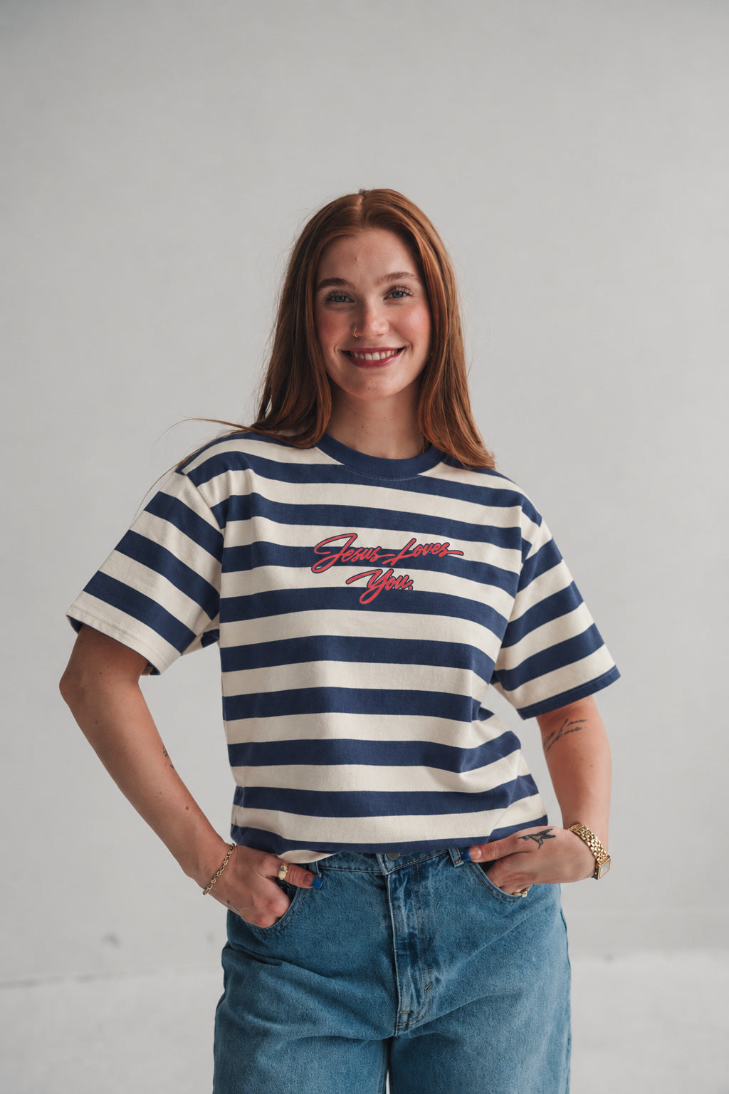 LMTD || Striped "Script Logo" || Heavyweight Oversized Tee JLY Limited