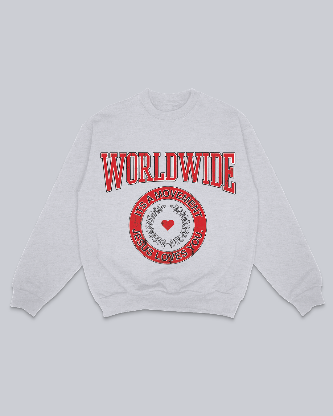 "Worldwide" Crewneck || Collegiate Ash Gray