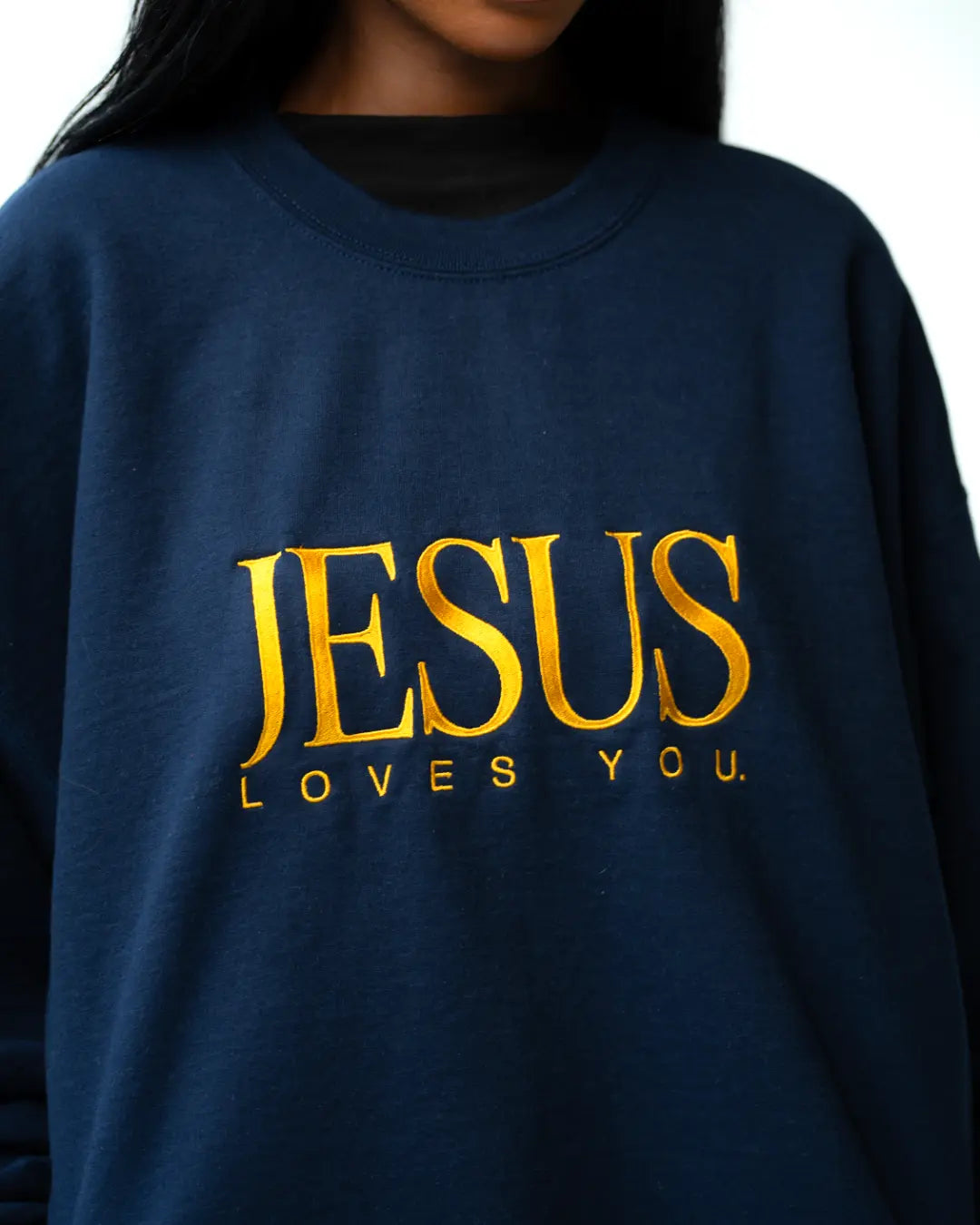 Vintage Embroidered Crew || Navy Blue/Gold