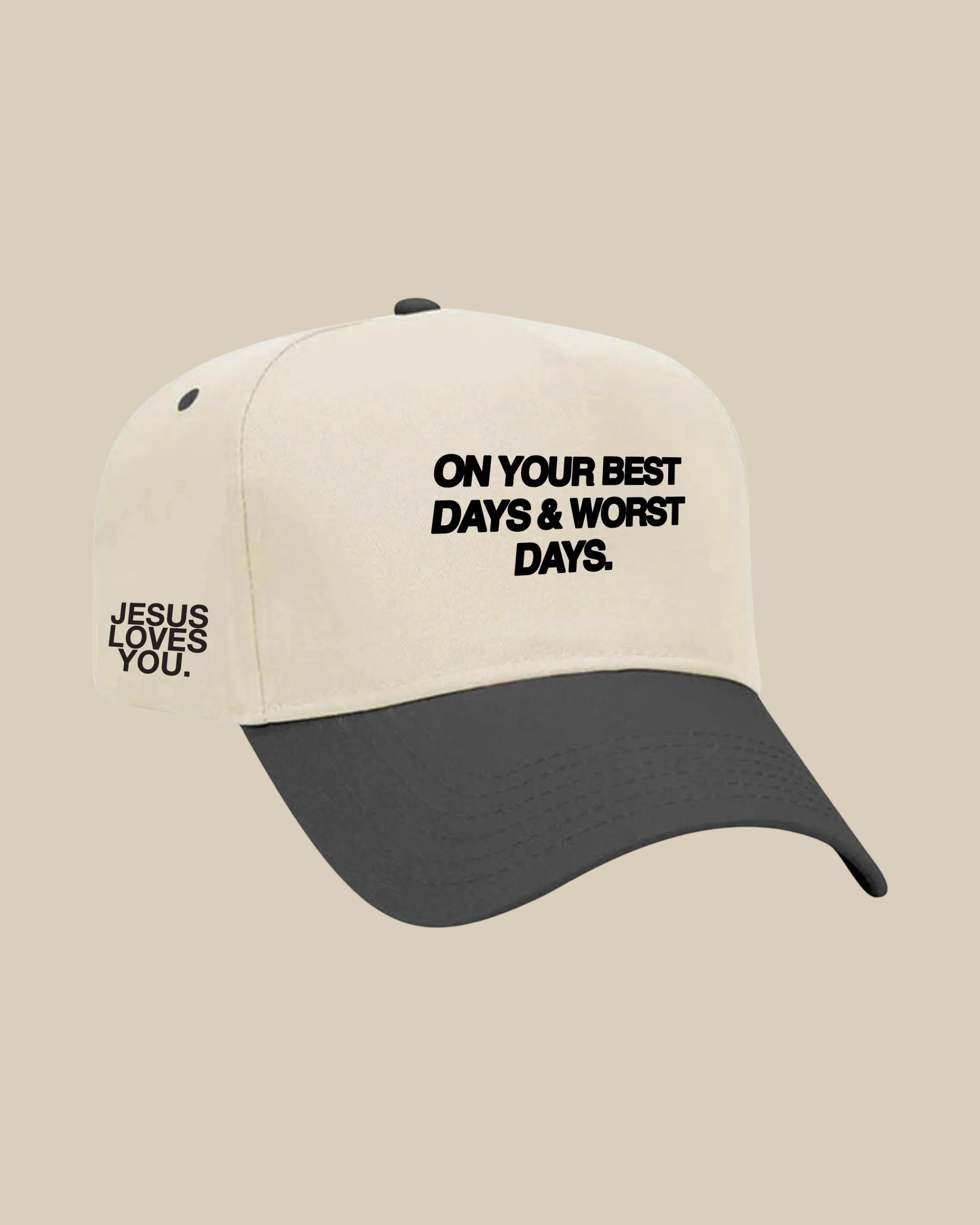 "Best & Worst" Premium Embroidered Hat (Cream/Black)