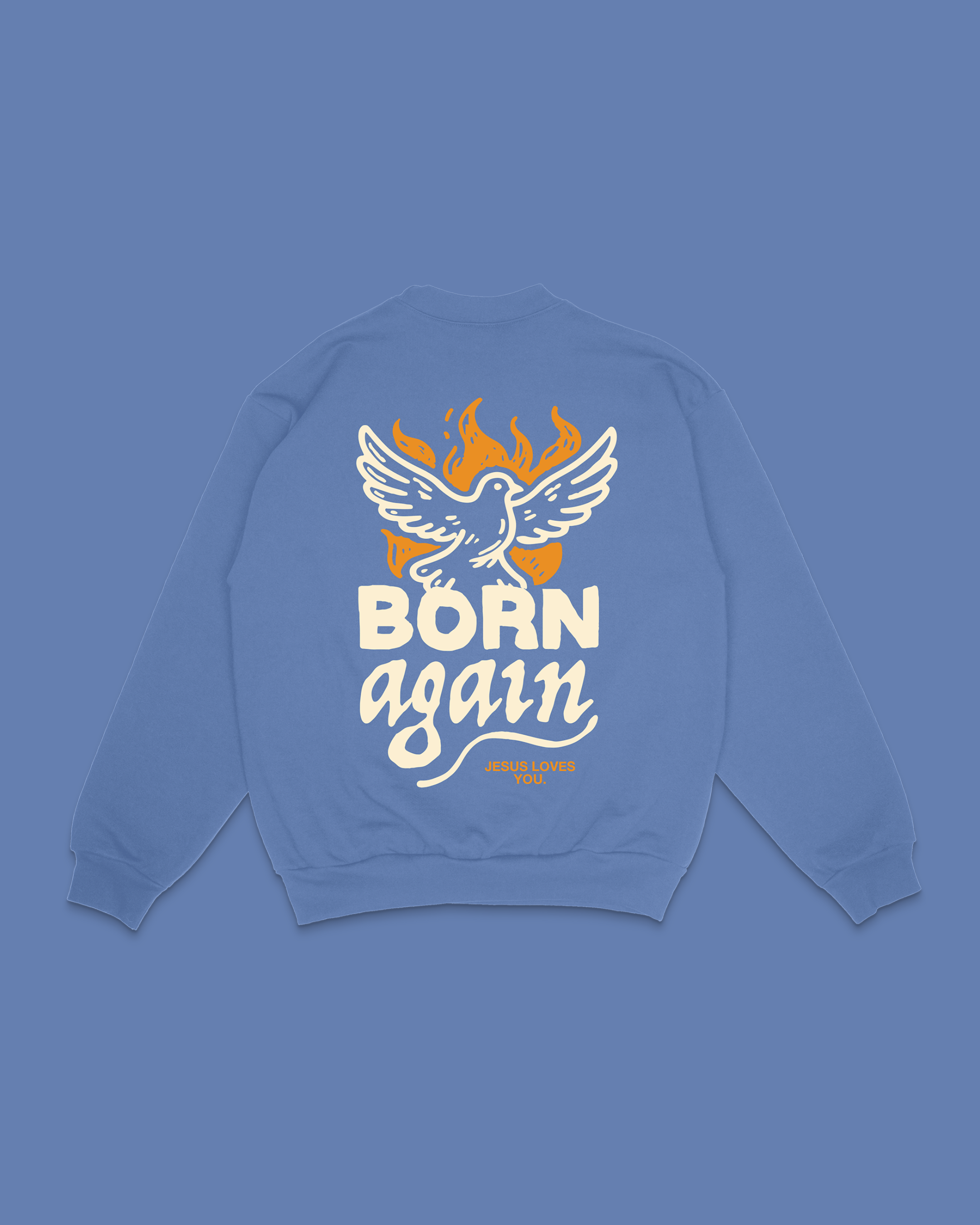 "Born Again" Dove Crewneck || University Blue