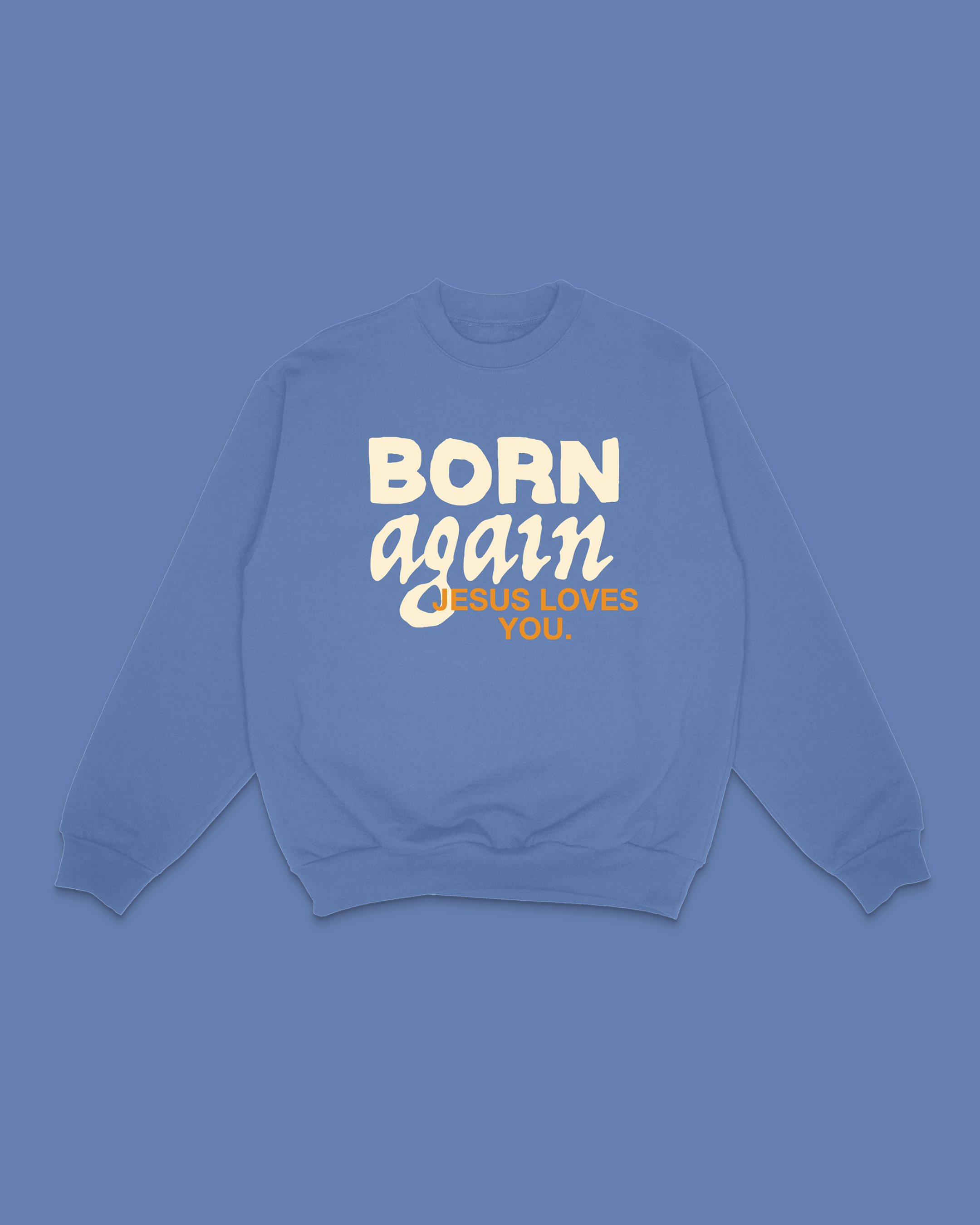 "Born Again" Dove Crewneck || University Blue