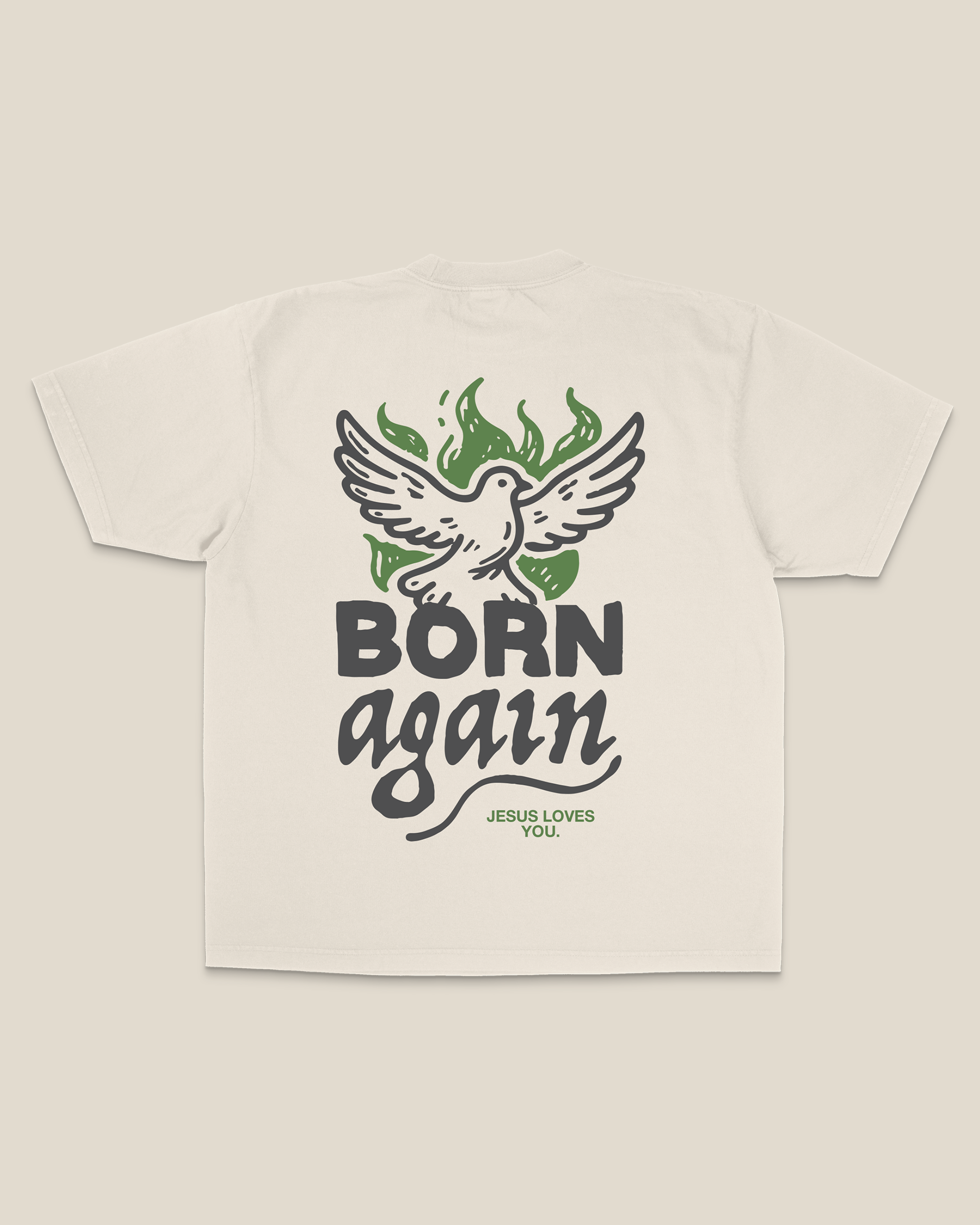 "Born Again" Dove Tee || Sand