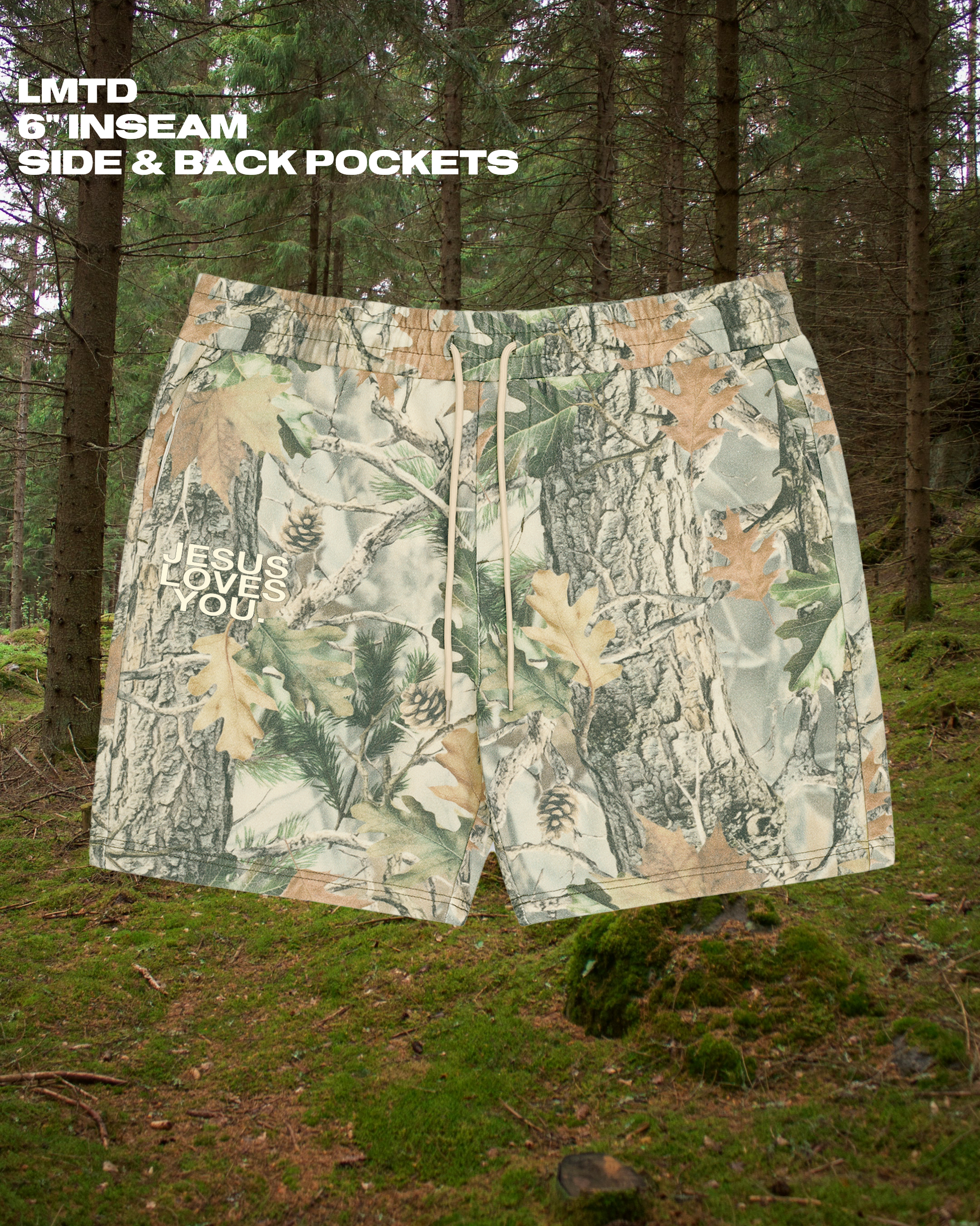 LMTD || 12.5 Oz. Camo Shorts || 6" inseam