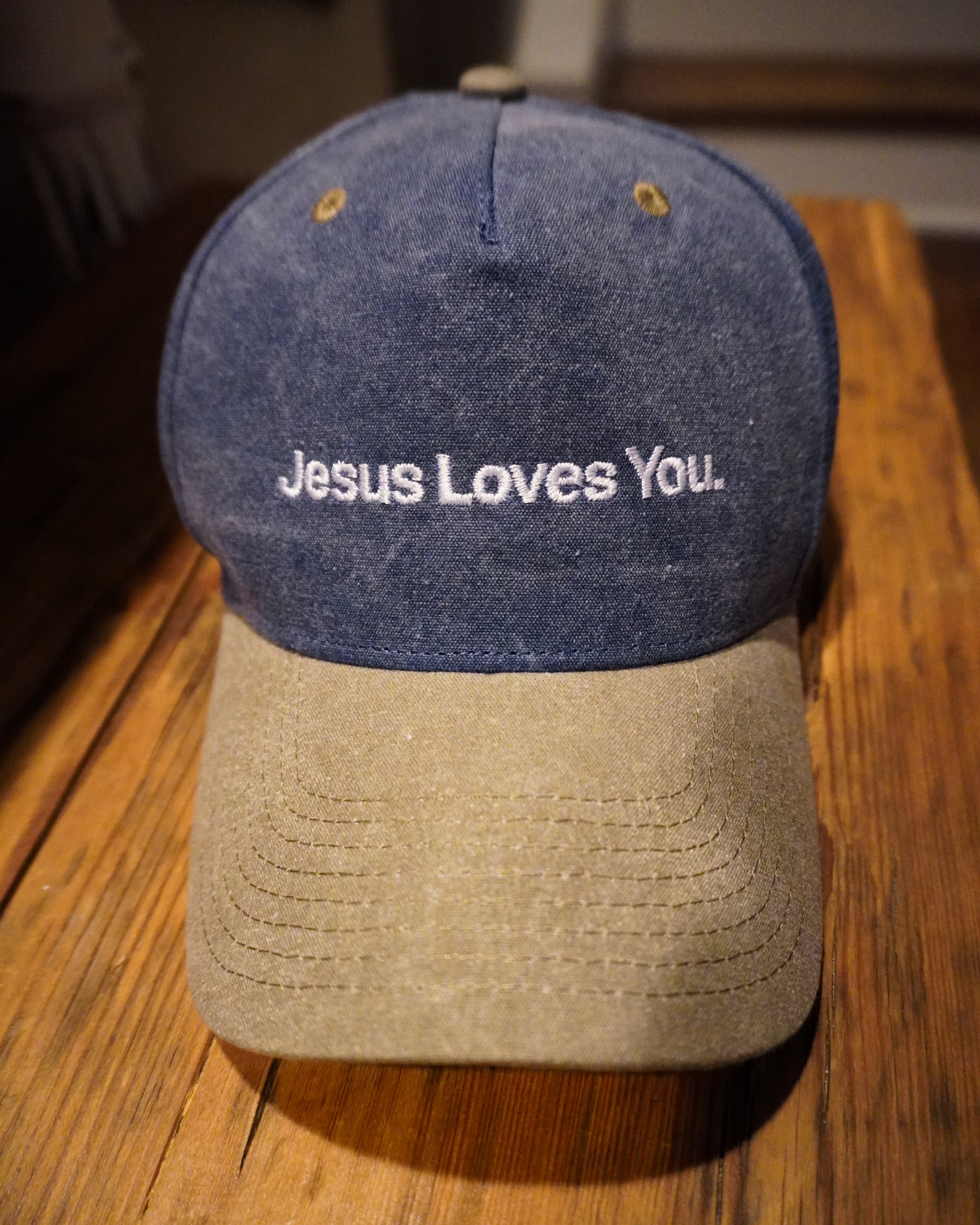 NEW || Stone Washed 5-Panel Snapback || Indigo/Sand