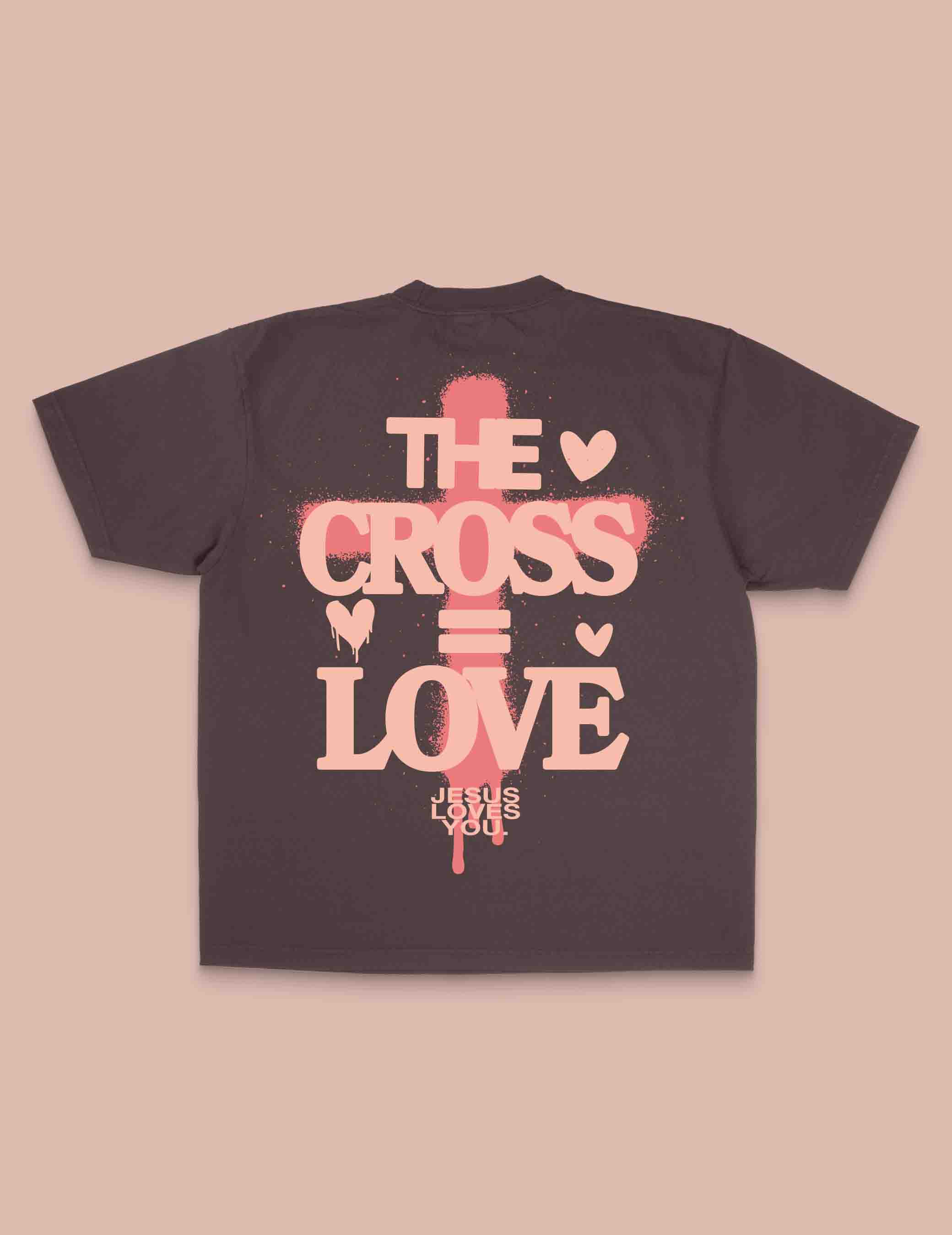 NEW || "Cross = Love" Tee || Mocha Brown