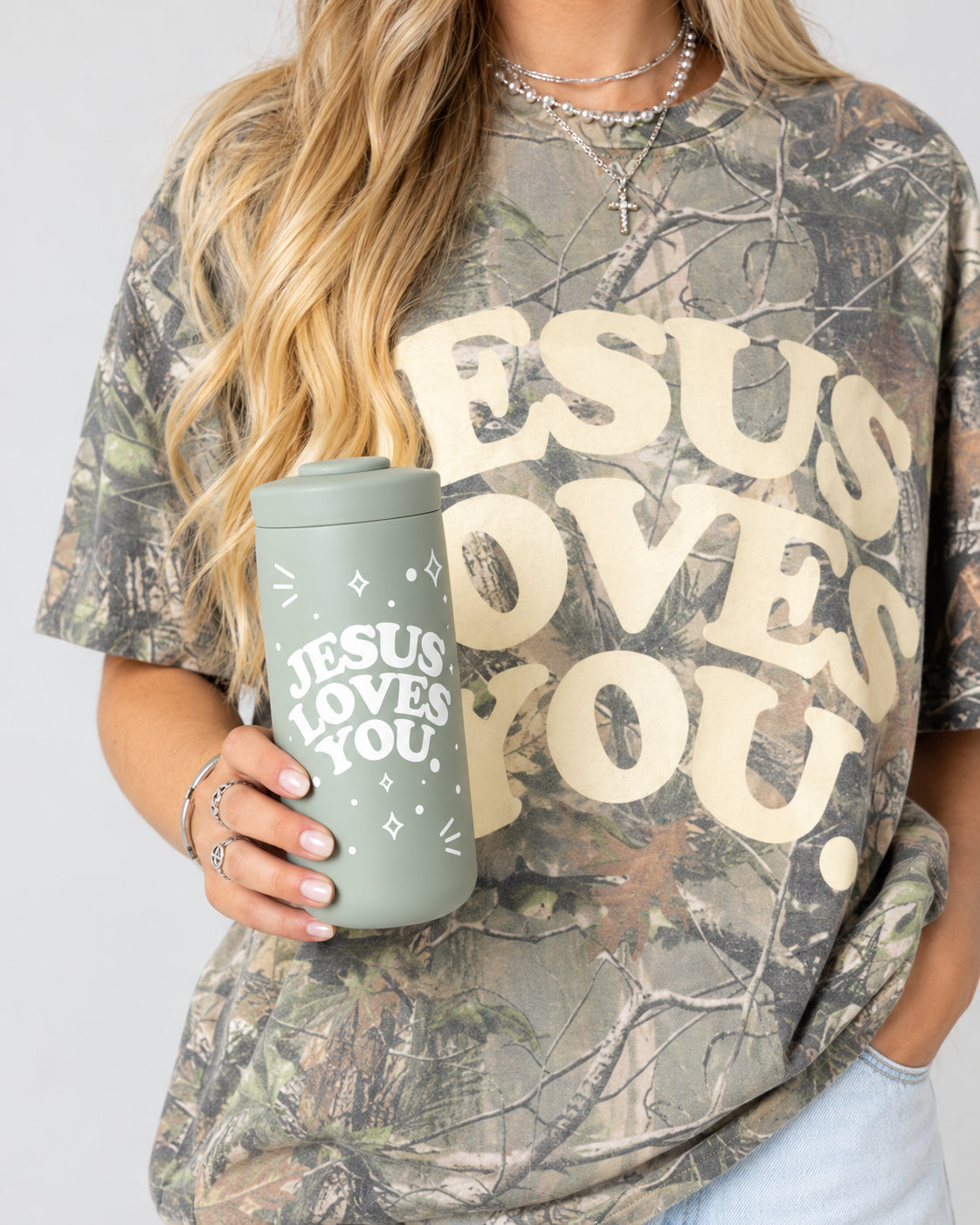 NEW || 12oz. Stainless Steel Tumbler Jesus Loves You