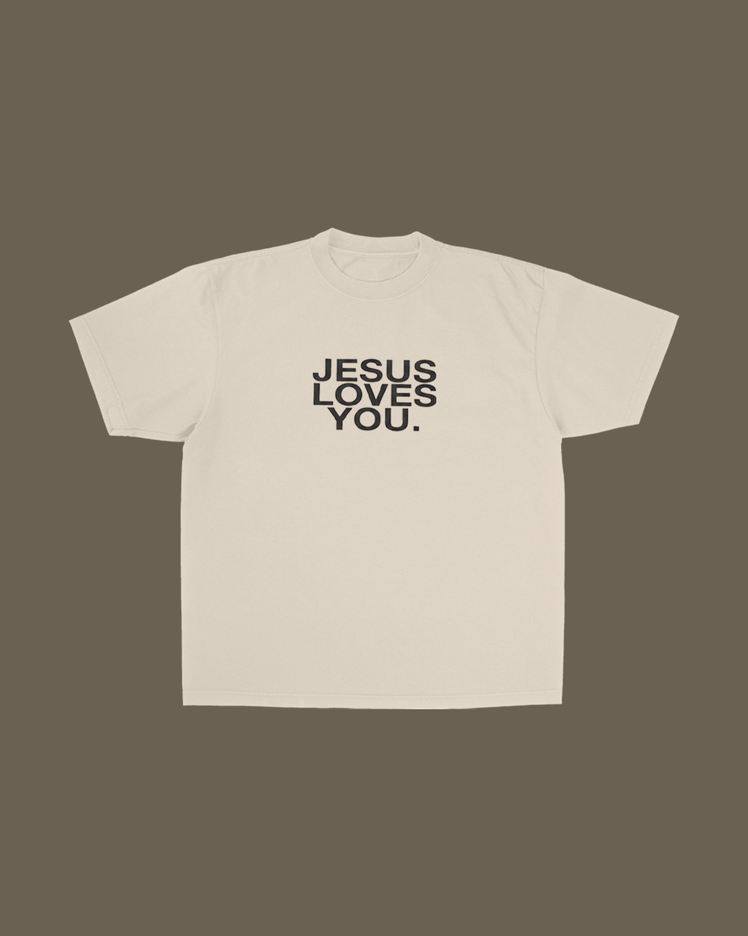 Sand Tan Logo Tee (#1 Seller) Jesus Loves You
