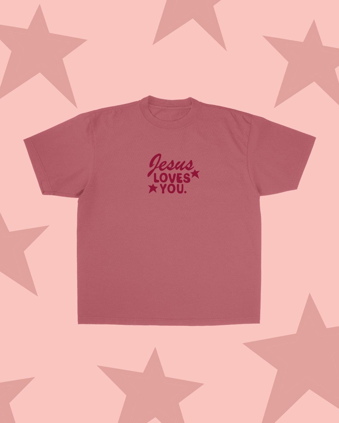 "Heavens Declare His Glory" Tee || Terracotta Rose - SS T-Shirt | Jesus Loves You