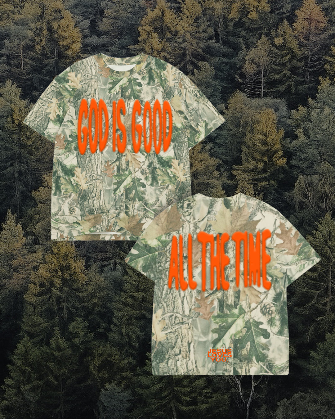 LMTD || Heavyweight "God Is Good" Puff Print Camo Tee || Oversized