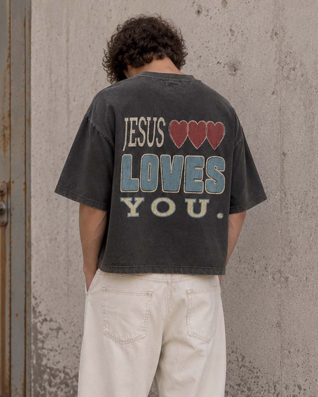 LMTD || "He's Coming Back" 7 Oz. Heavyweight Crop Tee  || Vintage Black JLY Limited