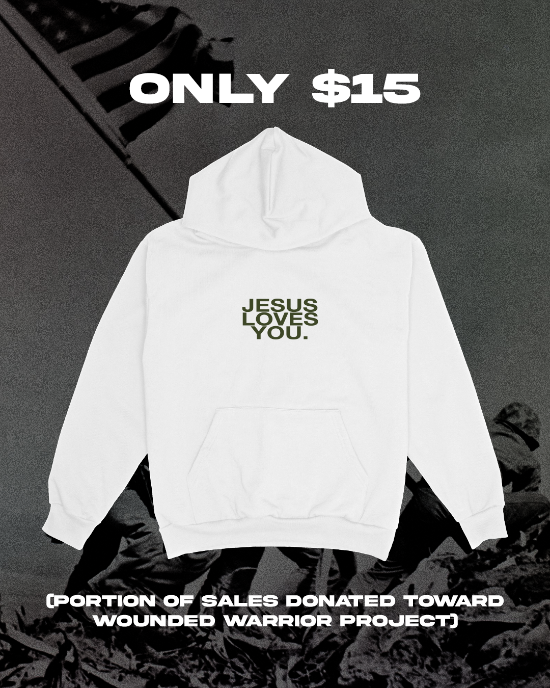 Veteran's Day || Arctic White Logo Hoodie