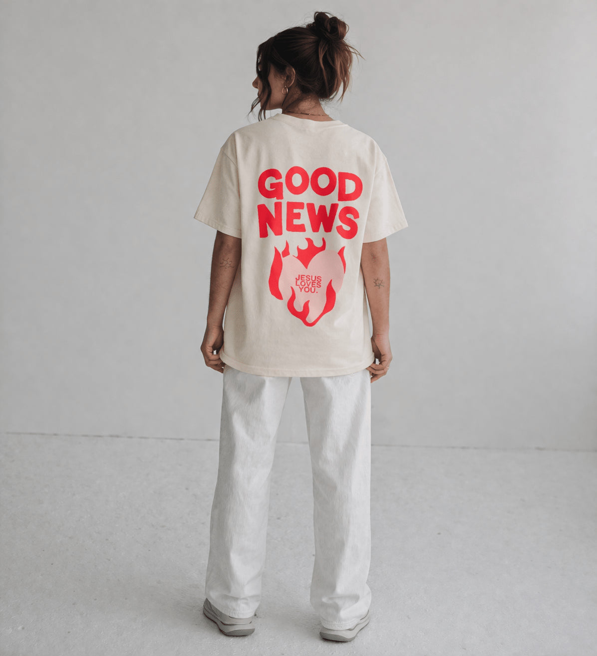 NEW || "Good News" Tee || Sand - SS T-Shirt | Jesus Loves You