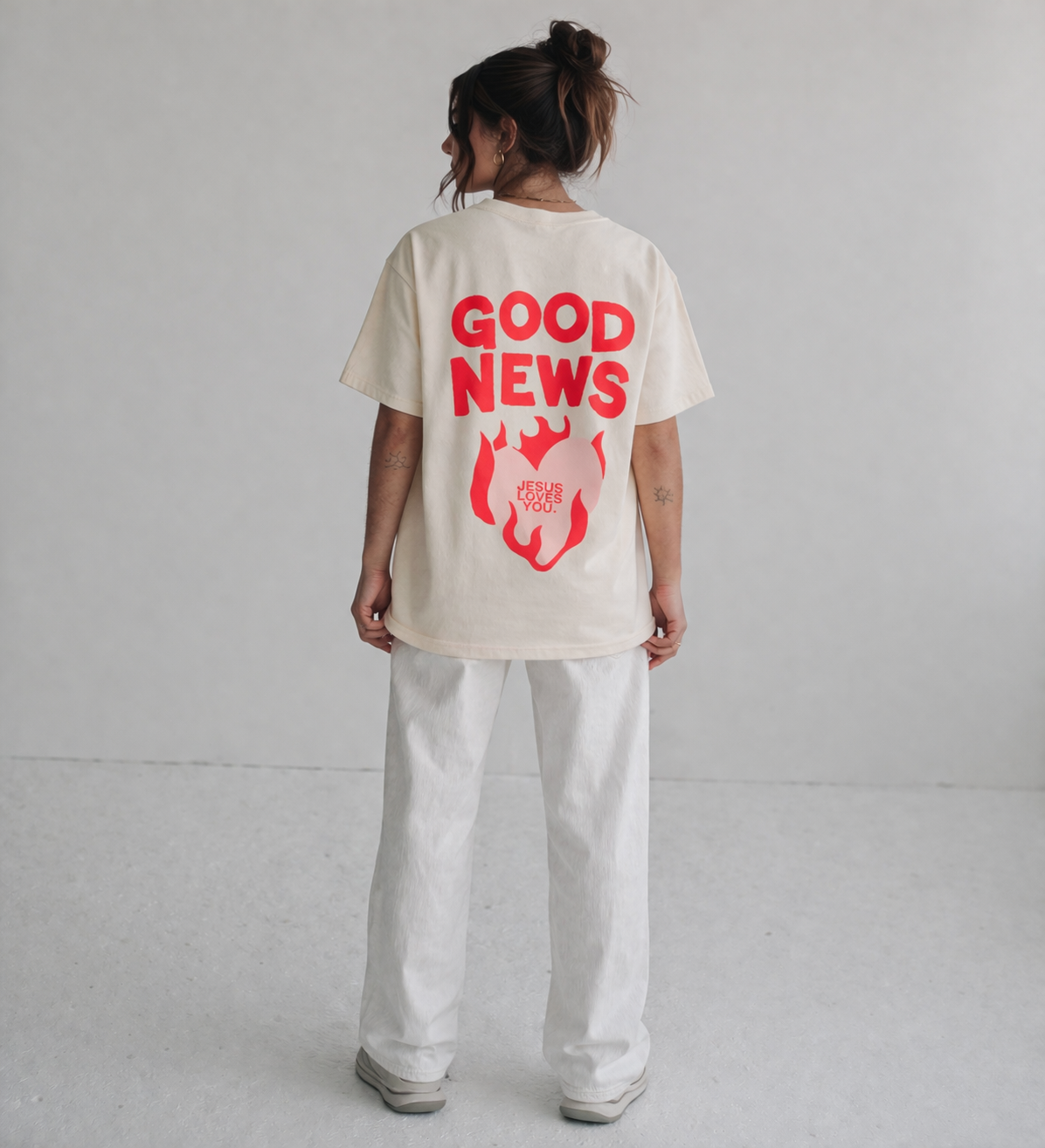 NEW || "Good News" Tee || Sand Jesus Loves You