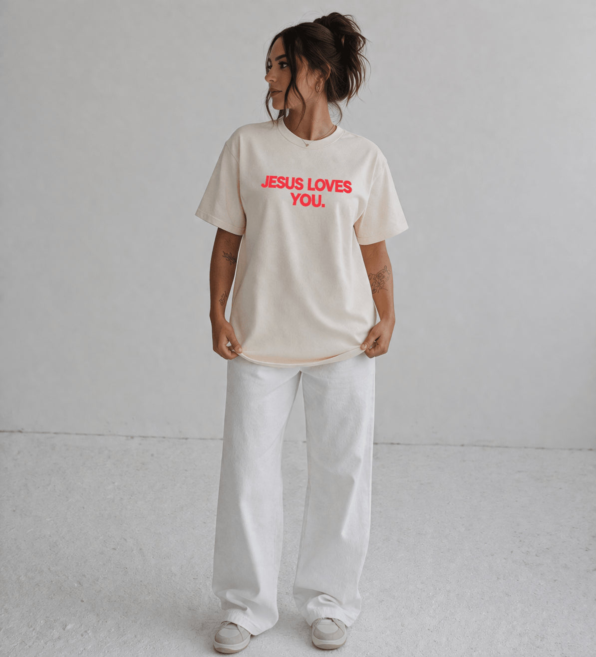 NEW || "Good News" Tee || Sand - SS T-Shirt | Jesus Loves You