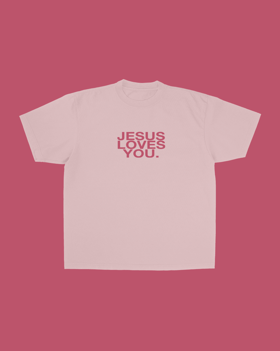 NEW || Pink Clay Logo Tee Jesus Loves You