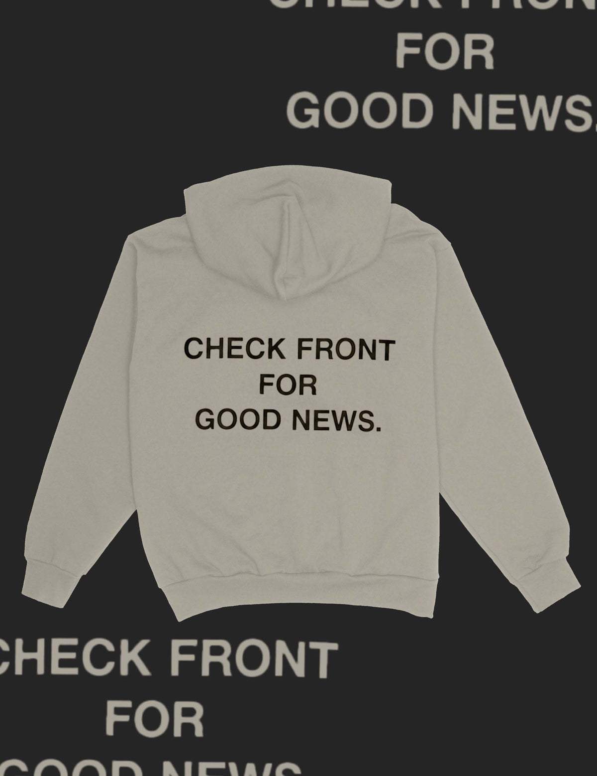 "Check Front" Sand Premium Hoodie Jesus Loves You