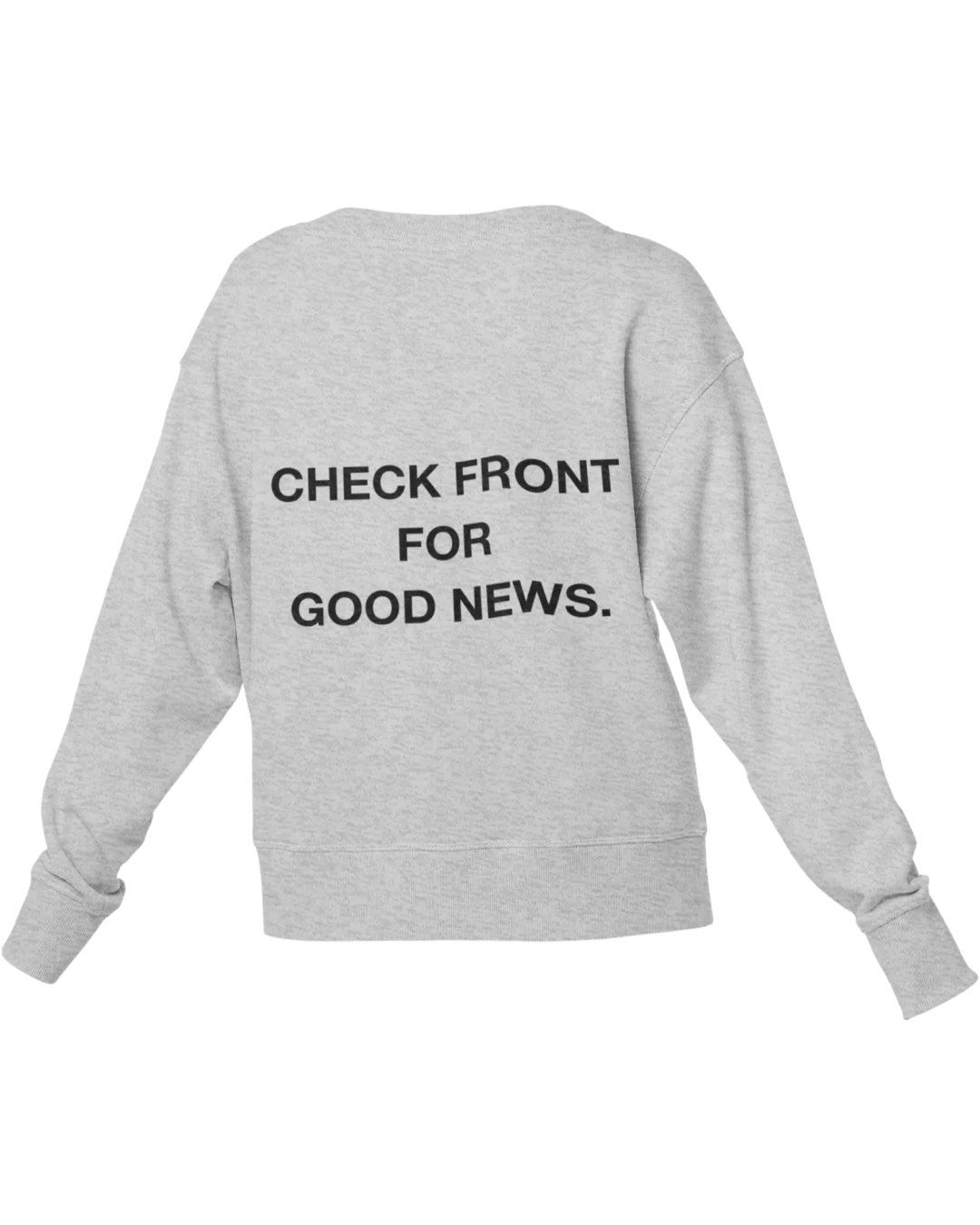 “Check Front” Gray Crewneck Sweatshirt
